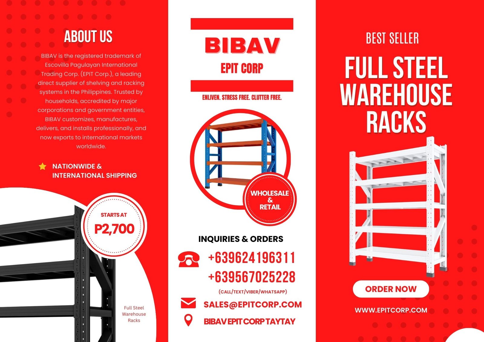 BIBAV EPIT Corp Trusted Legit Leading Rack and Shelves Supplier - Contact Information, Free Quotation